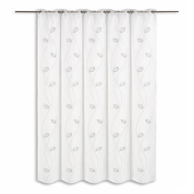 Clever-Kauf-24 White Sheer Curtain with Embroidery