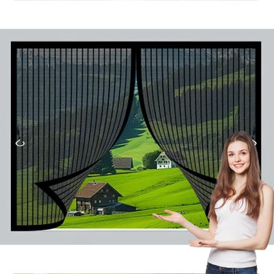 Adjustable Magnetic Screen Curtain 66 x 83 cm, Black