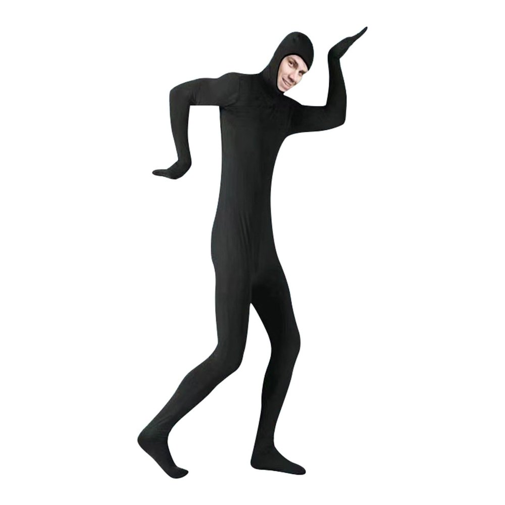 NaLatia Unisex Full-Body Slenderman Costume, Halloween Carnival Zentai Green Screen Suit