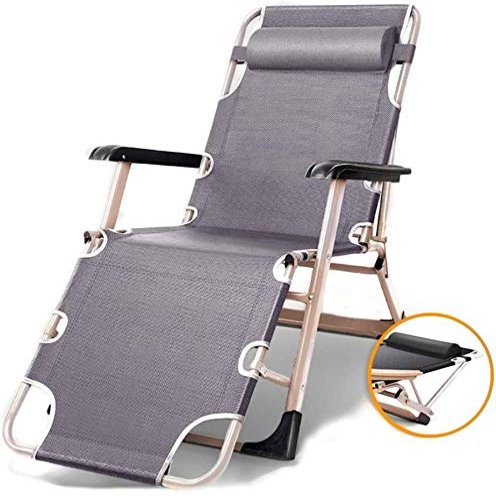 Lsoiup Folding Garden Sun Lounger, Reclining Chair for Relaxation, Beach Camping, 150 kg Capacity, Gray