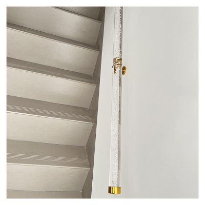 Robust Transparent Acrylic Stair Railing Set, 4.3 m, Non-Slip, Custom Size, Gold-Colored Brackets