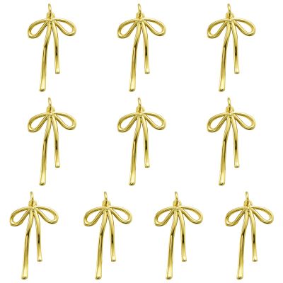 COGCHARGER 10-Piece Gold Bow Knot Charms for Jewelry Making