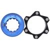 6-Bolt to Center-Lock Rotor Adapter, CNC-Anodized Aluminum, Black and Blue view 1