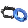 6-Bolt to Center-Lock Rotor Adapter, CNC-Anodized Aluminum, Black and Blue view 3