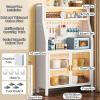 Generic White Baker's Rack with Doors | Freestanding Kitchen Cabinet | Microwave Storage with Two Doors | Stylish Baker's Rack for Hallway | Space-Saving Kitchen Organizer (86 cm) view 2