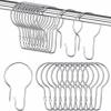 30 Shower Curtain Rings with Glide System, Stainless Steel, Silver view 1
