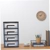 Black Four-Tier Plastic Storage Cabinet with Drawers view 3