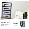 Black Four-Tier Plastic Storage Cabinet with Drawers view 4