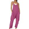 Women's Cotton-Linen Bib Overalls, Plus Size, Summer Romper Dress view 1