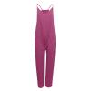Women's Cotton-Linen Bib Overalls, Plus Size, Summer Romper Dress view 3