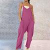 Women's Cotton-Linen Bib Overalls, Plus Size, Summer Romper Dress view 4
