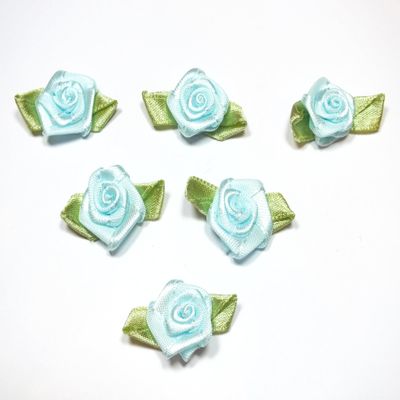 6 Fabric Appliqués: Pink, Light Blue, 15 mm