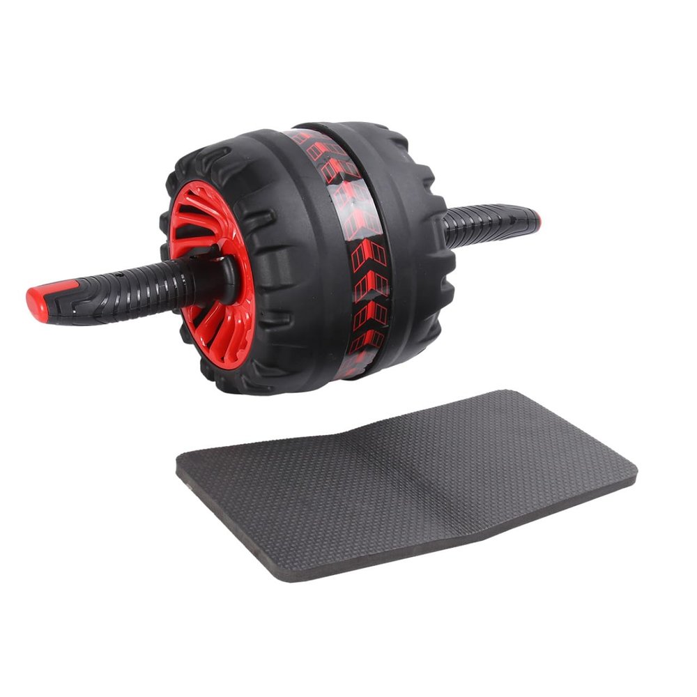 Red Steel and Rubber Ab Roller, Non-Slip