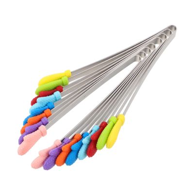 MAGICLULU 8-Piece Stainless Steel Mini Tongs with Silicone Tips