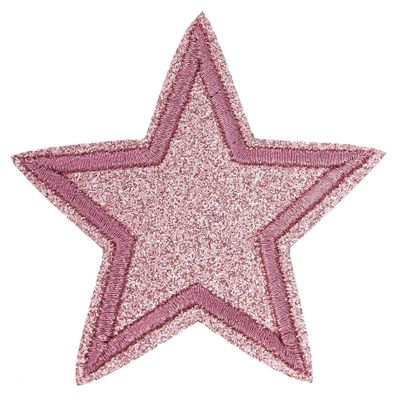 3 Glitter Star Iron-On Patches 65mm