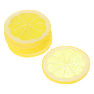 VICASKY 6-Piece Artificial Lemon Slice Decorations, Yellow PVC
