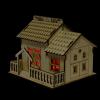 Wooden Money-Saving Box Villa Storage Box Home Model with Night Light, Dollhouse Desktop Jar for Fun Saving view 1