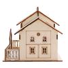 Wooden Money-Saving Box Villa Storage Box Home Model with Night Light, Dollhouse Desktop Jar for Fun Saving view 3