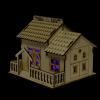 Wooden Money-Saving Box Villa Storage Box Home Model with Night Light, Dollhouse Desktop Jar for Fun Saving view 4