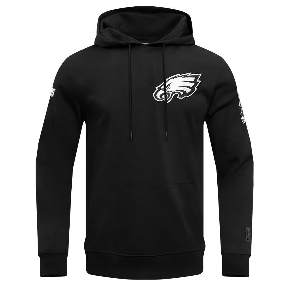 Pro Standard Men's NFL Philadelphia Eagles Classic Chenille Hooded Sweatshirt, Black, S