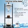 Cold Brew Coffee Maker Tower with Glass Container and Wooden Stand view 3