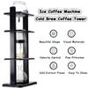 Cold Brew Coffee Maker Tower with Glass Container and Wooden Stand view 4