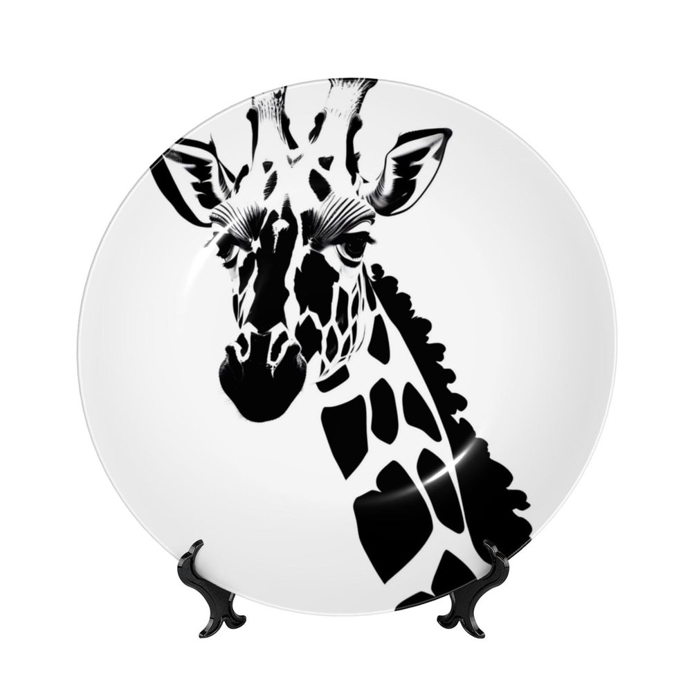PHAYAH Decorative Bone China Plate, 20.3 cm, with Display Stand