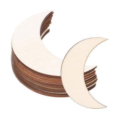 PATIKIL 3.1"x1" Wood Moon 10-Pack