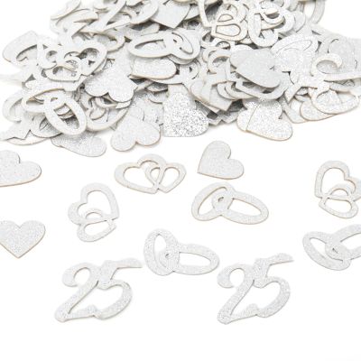 AuraFusion Silver Wedding Confetti 100 pcs Glitter
