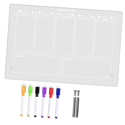 Housoutil Acrylic Desktop Memo Board with Pen, Transparent
