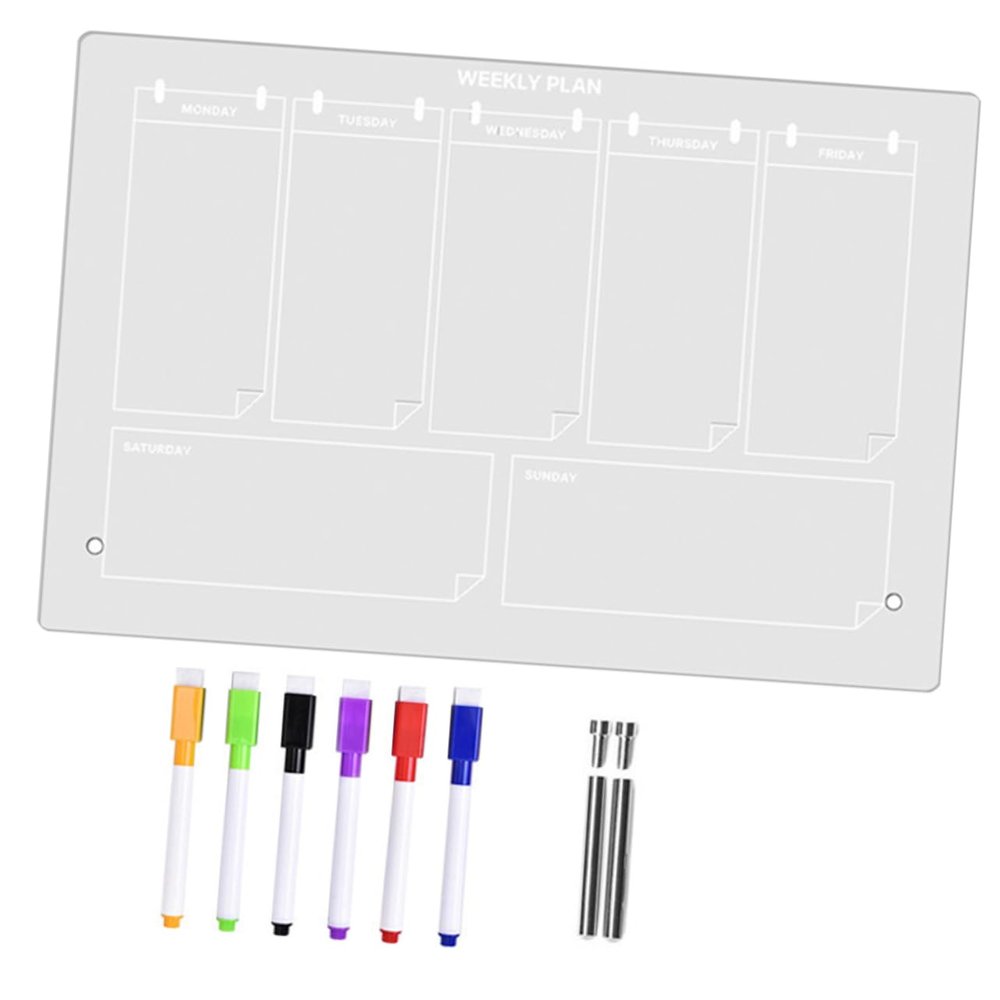 Housoutil Acrylic Desktop Memo Board with Pen, Transparent