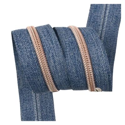 PXAMORTEL Metallic Nylon Zipper Tape, Nickel-Free, Open-End, 10 m, Orange