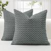 JOTOM 2-Pack Corduroy Pillow Covers, 3D Bubble Texture, Gray, 20 x 20 in view 1