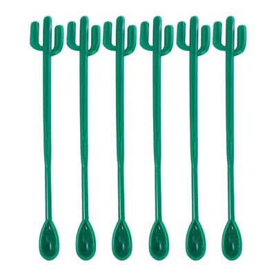 6 x Cocktail Stir Sticks - Fun Flamingo Cactus Design
