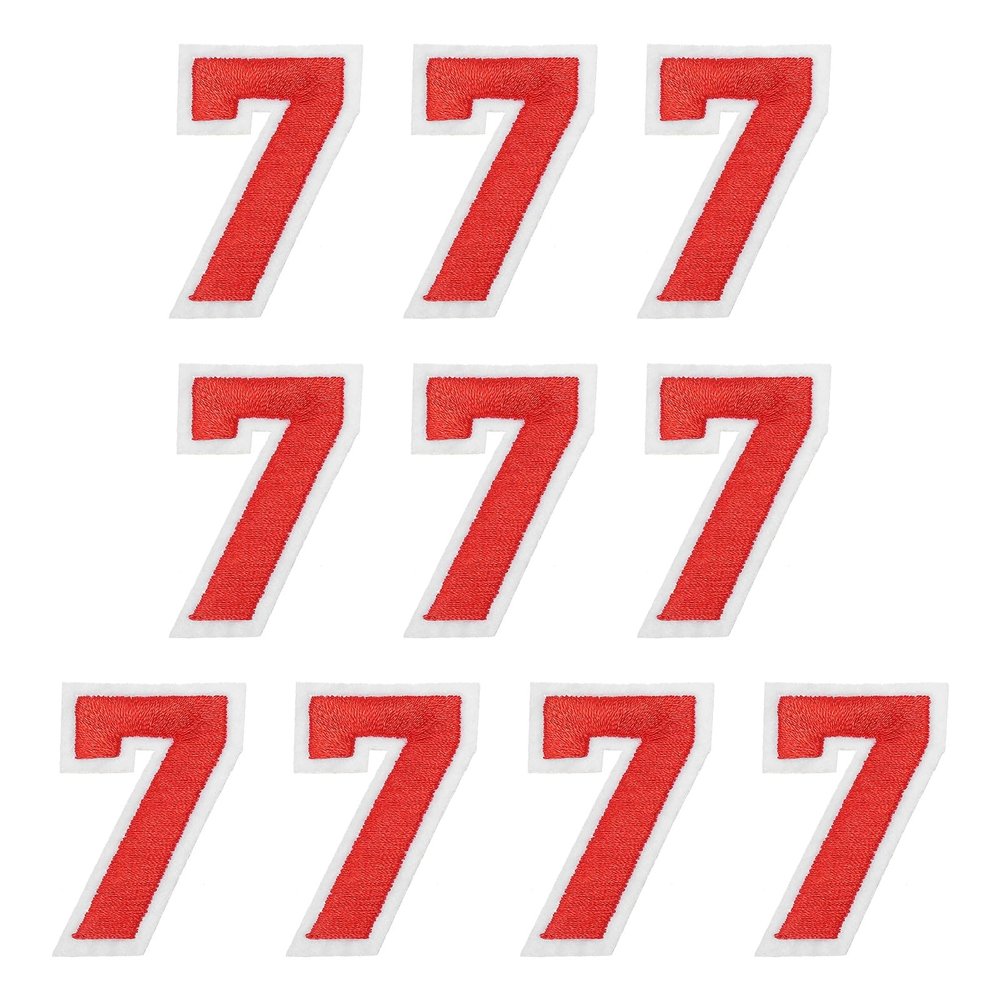 PATIKIL Embroidered Number Patches - Set of 10, Number 7