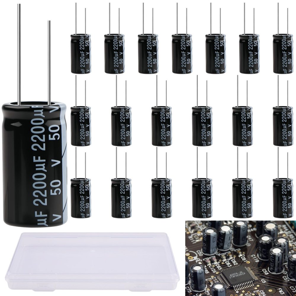 LongZYU 20-Pack 2200µF 50V Aluminum Electrolytic Capacitors