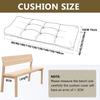 Bench Cushion 120x40 Beige/Green/Red, Washable, 10 cm Thick, Non-Slip, Black 110x50 cm view 3