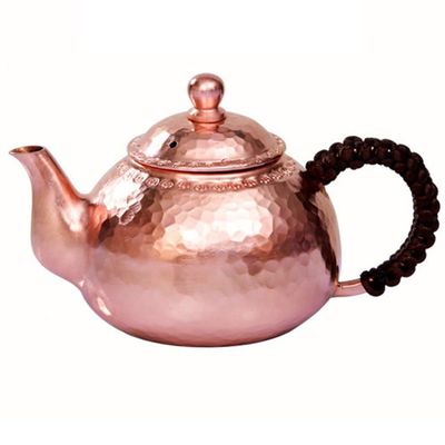 HiyyFloy Handmade Hammered Copper Teapot for Tea, Milk & Coffee