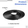 Silicone Rubber Seal for Doors and Windows, 10 m, Black TPE Weather Strip for 36 mm Gaps view 4