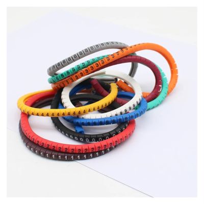500-Piece EC-0 Cable Wire Marker Set, 0–9, Colored, for 1.5 mm² Cables