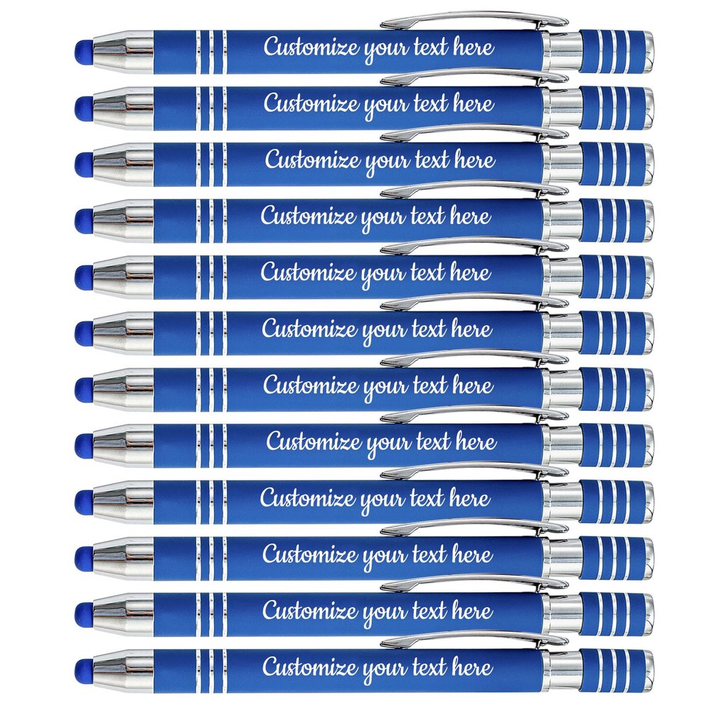 SHKINETARRY Personalized Pens with Name Text, Custom Engraved Stylus Pens for Weddings, Business, Men and Women, 252-Pack, Black Ink