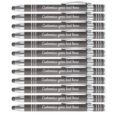 SHKINETARRY Personalized Pens with Name Engraving and Stylus, for Weddings and Business, 300-Pack, Black Ink