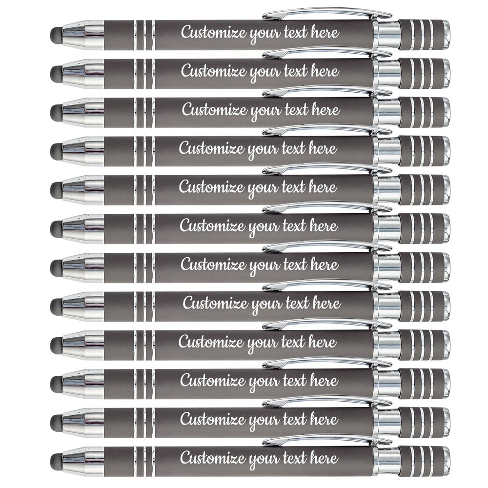 SHKINETARRY Personalized Pens with Name Engraving and Stylus, for Weddings and Business, 300-Pack, Black Ink