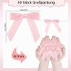 Tikplus Pink Satin Bows, 50-Piece Set for Gift Wrapping, Cake Decor & DIY view 2