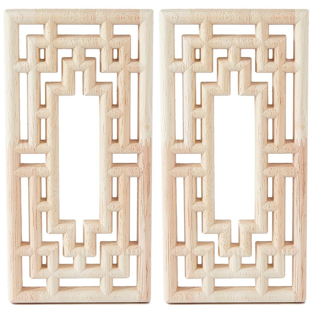 SUPERFINDINGS 2-Piece Rubber Hollow Wood Carved Onlay Application