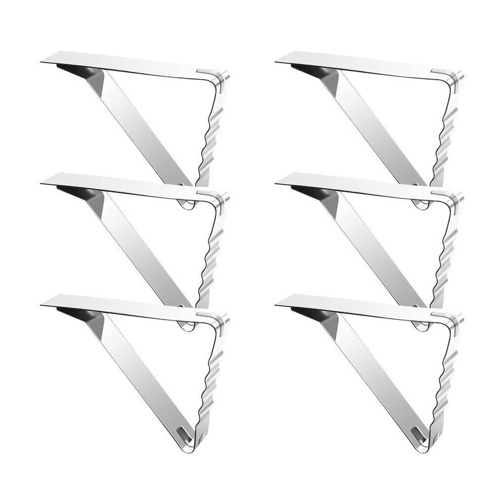 LSHIJI Tablecloth Clips, 6-Piece Stainless Steel Set