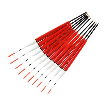 Beimus 10 Wooden Fishing Floats with Long Tails, Vertical Drift Floats