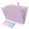 SKYDUE A4 Document Folder, 8 Compartments, Inner Pocket, Durable PP, Purple view 1