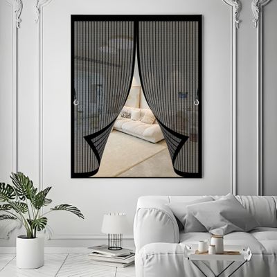 Magnetic Insect Screen Curtain, 42 x 72 cm, Black