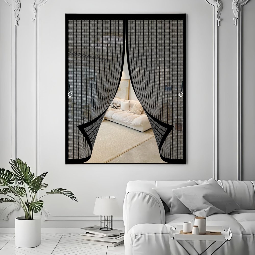 Magnetic Insect Screen Curtain, 42 x 72 cm, Black
